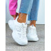 Białe Buty Sportowe Damskie Sneakersy Na Platformie New Lances