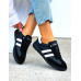 Czarne Lekkie Buty Sportowe Klasyczne Trampki All Black