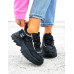 Czarne Sneakersy Na Grubej Podeszwie Ze Skóry Skeet