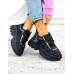 Czarne Sneakersy Na Grubej Podeszwie Ze Skóry Skeet