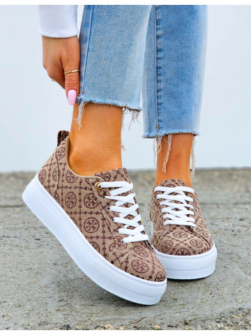 Czekoladowe Buty Sportowe Trampki Na Grubej Podeszwie LV Czekoladowe Buty Sportowe Trampki Na Grubej Podeszwie LV