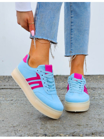 Niebieskie Buty Sportowe Na Grubej Podeszwie Adi Sambies Niebieskie Buty Sportowe Na Grubej Podeszwie Adi Sambies