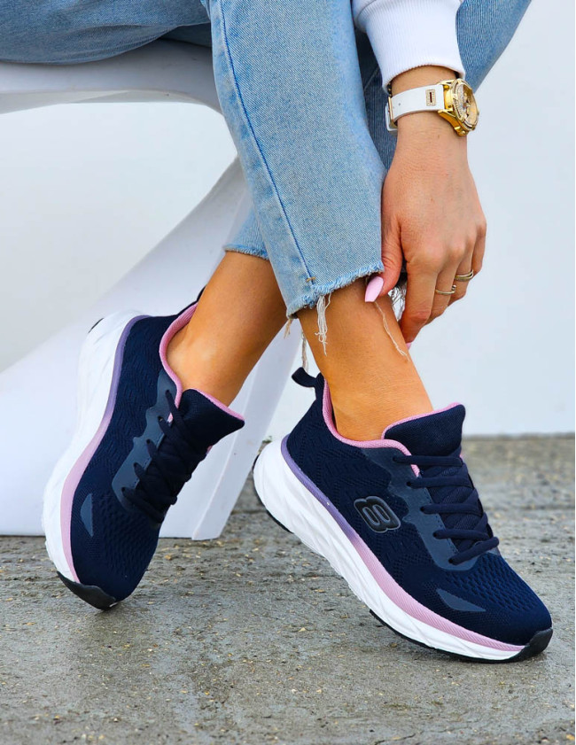 Lekkie Granatowe Buty Sportowe Damskie Skachars Lekkie Granatowe Buty Sportowe Damskie Skachars