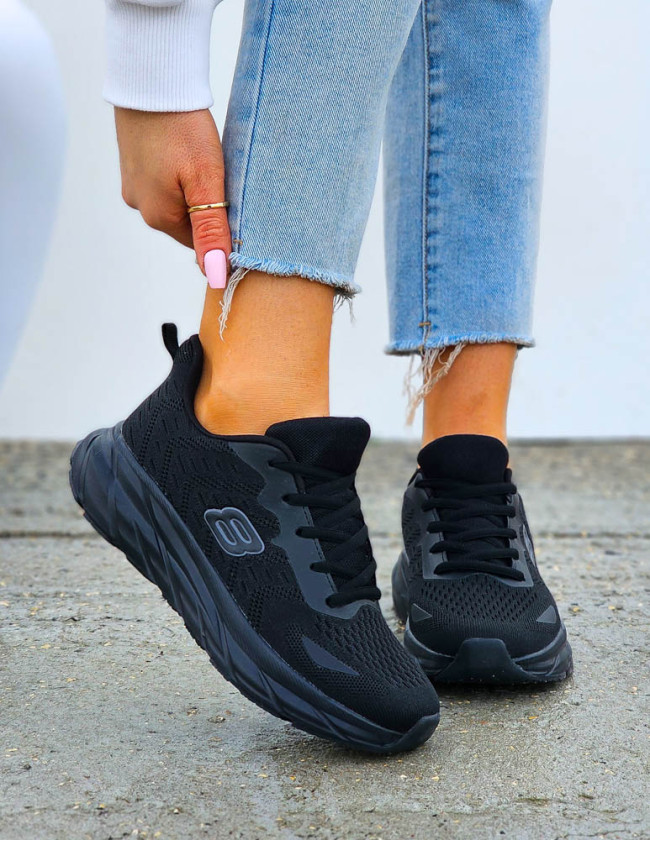 Lekkie Czarne Buty Sportowe Damskie Skachars Lekkie Czarne Buty Sportowe Damskie Skachars