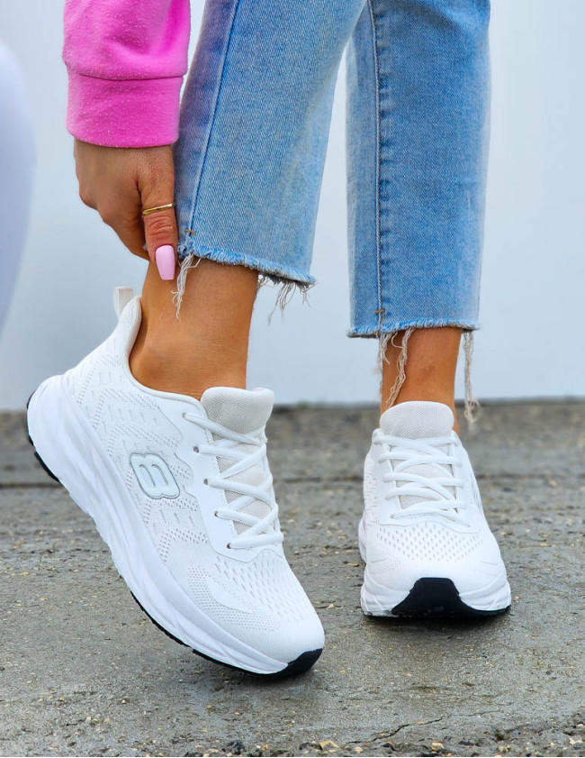 Lekkie Białe Buty Sportowe Damskie Skachars Lekkie Białe Buty Sportowe Damskie Skachars