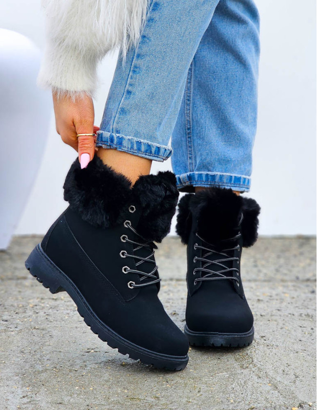 Buty Zimowe Trapery Ocieplane Botki Śniegowce z Futerkiem Buty Zimowe Trapery Ocieplane Botki Śniegowce z Futerkiem