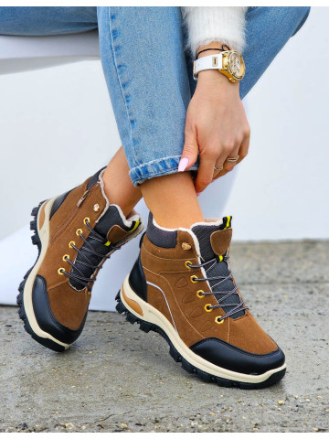 Buty Treckingowe Damskie Trapery Tech Mountain Brązowe