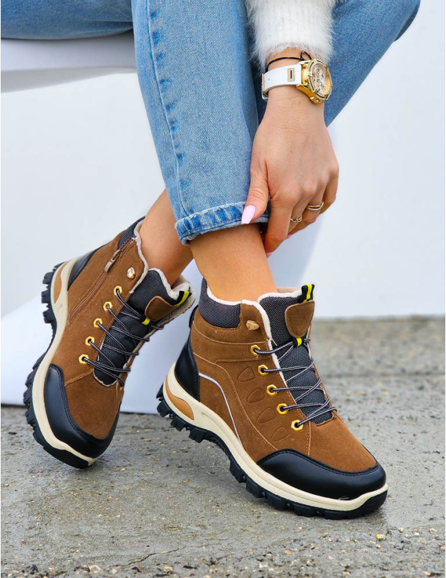 Buty Treckingowe Damskie Trapery Tech Mountain Brązowe