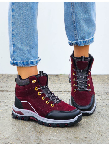 Buty Treckingowe Damskie Trapery Tech Mountain Bordowe