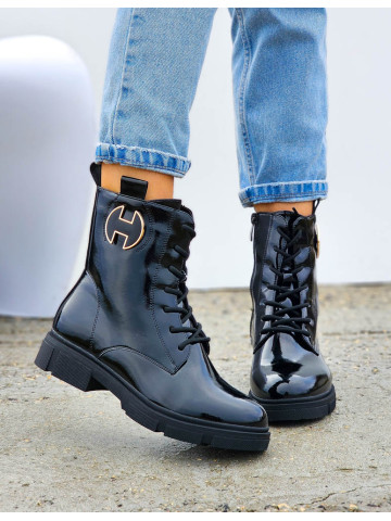 Botki Damskie Buty Zimowe Ocieplane Oficerki Michell Botki Damskie Buty Zimowe Ocieplane Oficerki Michell