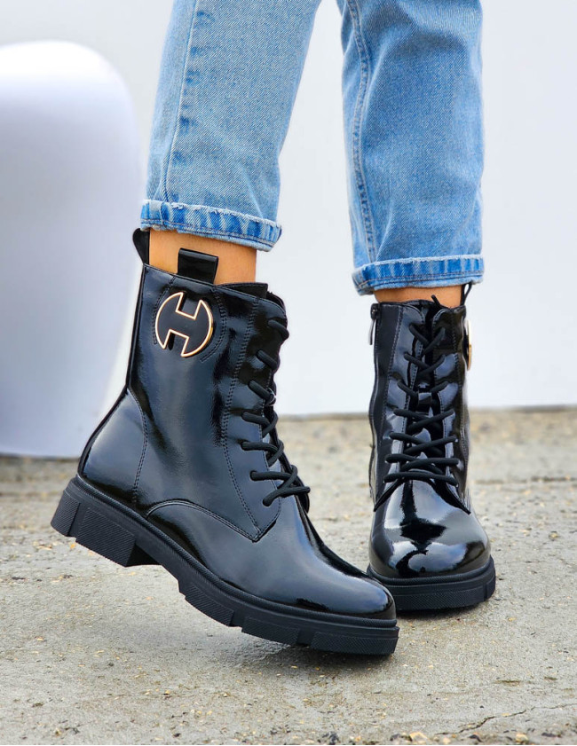 Botki Damskie Buty Zimowe Ocieplane Oficerki Michell Botki Damskie Buty Zimowe Ocieplane Oficerki Michell