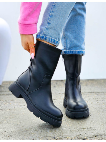 Zimowe Ocieplane Botki Damskie Na Platformie Z Suwakiem Mex Zimowe Ocieplane Botki Damskie Na Platformie Z Suwakiem Mex