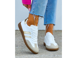 Białe Buty Sportowe Sneakersy SamBay Gold