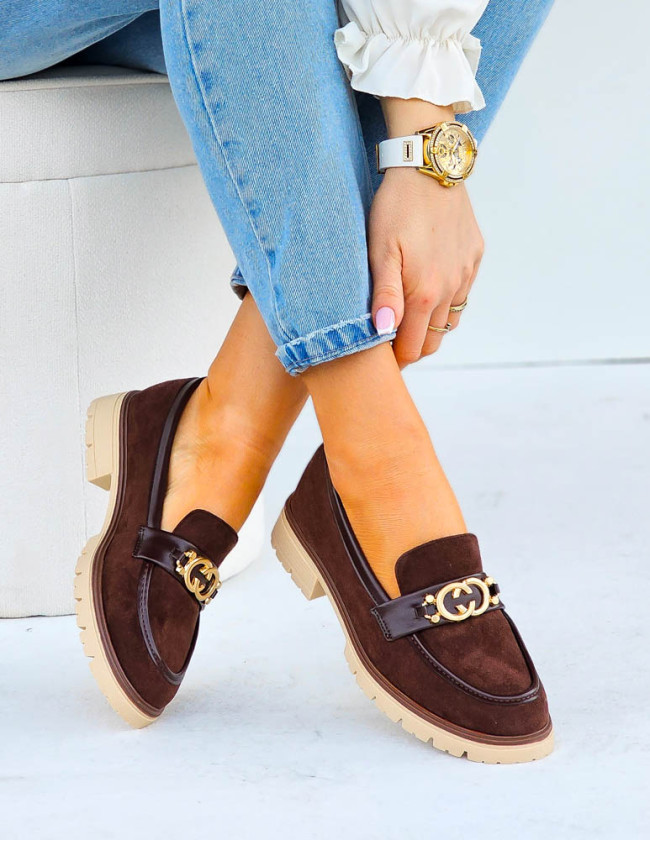 Czekoladowe Zamszowe Mokasyny Na Platformie Calabria Czekoladowe Zamszowe Mokasyny Na Platformie Calabria