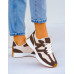 Beżowo-Czekoladowe Sneakersy Buty Sportowe New Bancy Beżowo-Czekoladowe Sneakersy Buty Sportowe New Bancy
