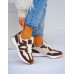 Beżowo-Czekoladowe Sneakersy Buty Sportowe New Bancy Beżowo-Czekoladowe Sneakersy Buty Sportowe New Bancy