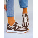 Beżowo-Czekoladowe Sneakersy Buty Sportowe New Bancy Beżowo-Czekoladowe Sneakersy Buty Sportowe New Bancy