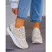 Beżowe Buty Sportowe Sneakersy Na Platformie MK Shine