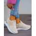 Beżowe Buty Sportowe Sneakersy Na Platformie MK