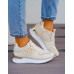 Beżowe Buty Sportowe Sneakersy Na Platformie MK