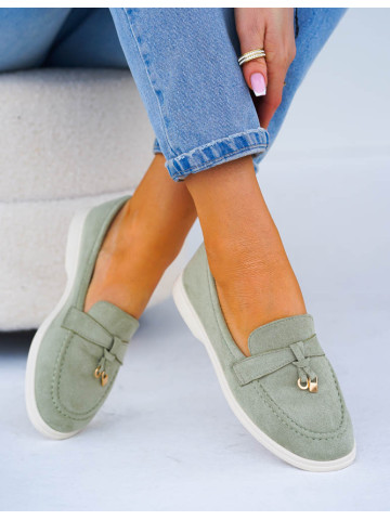 Baleriny Mokasyny Na Płaskiej Podeszwie Hariet Pistacja Baleriny Mokasyny Na Płaskiej Podeszwie Hariet Pistacja