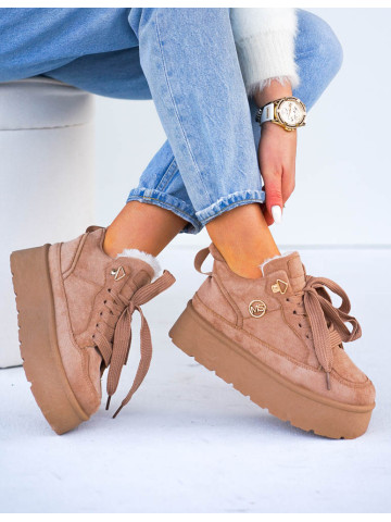 Buty Sportowe Botki z Kożuszkiem Coffee
