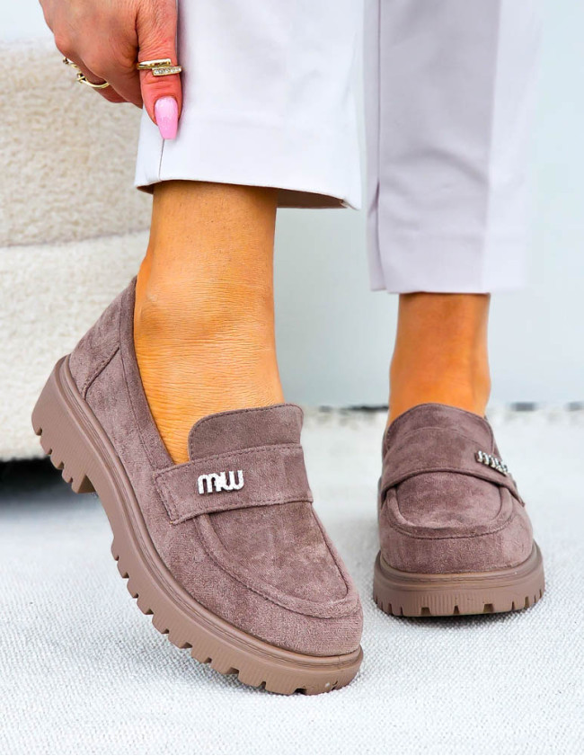 Beżowe Zamszowe Mokasyny Na Platformie Niuniu Beżowe Zamszowe Mokasyny Na Platformie Niuniu