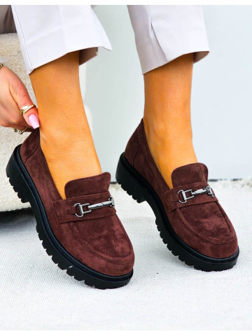 Czekoladowe Zamszowe Mokasyny Na Platformie Shilla Czekoladowe Zamszowe Mokasyny Na Platformie Shilla