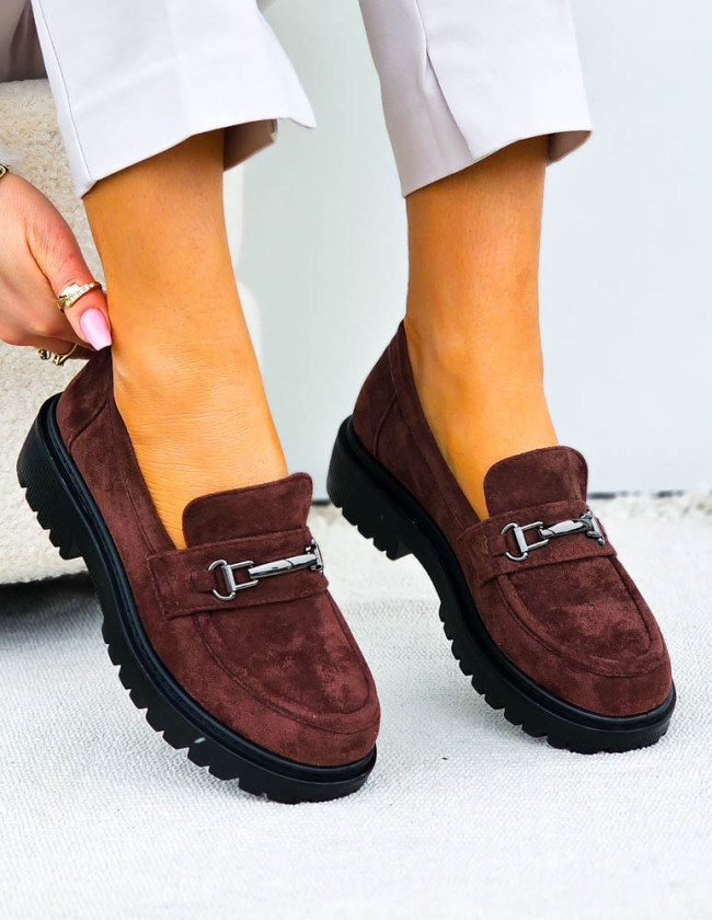 Czekoladowe Zamszowe Mokasyny Na Platformie Shilla Czekoladowe Zamszowe Mokasyny Na Platformie Shilla