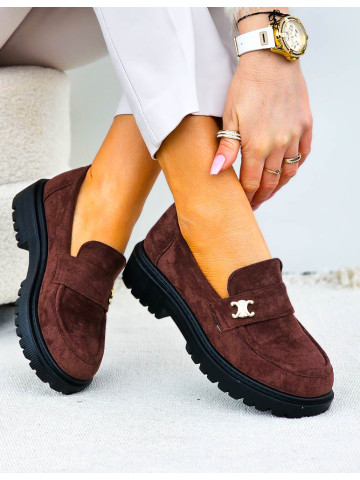 Czekoladowe Zamszowe Mokasyny Na Platformie Celine Czekoladowe Zamszowe Mokasyny Na Platformie Celine