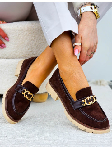 Czekoladowe Zamszowe Mokasyny Na Platformie Calabria Czekoladowe Zamszowe Mokasyny Na Platformie Calabria