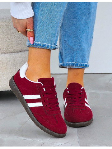 Bordowe Buty Sportowe Sneakersy Comfort