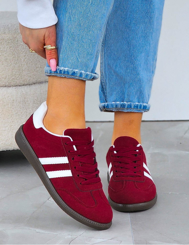 Bordowe Buty Sportowe Sneakersy Comfort Bordowe Buty Sportowe Sneakersy Comfort