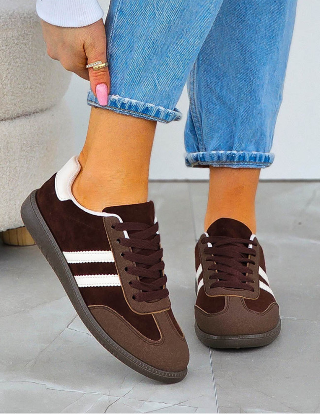 Czekoladowe Buty Sportowe Sneakersy Comfort Czekoladowe Buty Sportowe Sneakersy Comfort