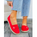 Czerwone Espadryle Mokasyny Na Plecionej Podeszwie Must Czerwone Espadryle Mokasyny Na Plecionej Podeszwie Must