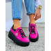 Premium Różowe Skórzane Sportowe Półbuty Trampki Manolia