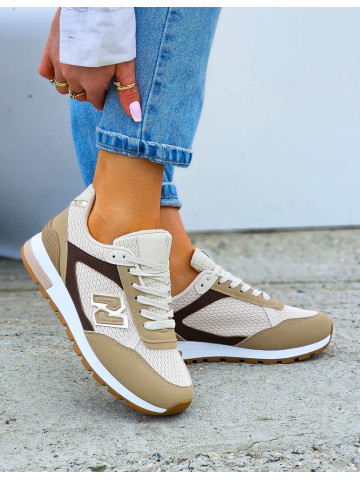 Biało-Beżowe Buty Sportowe Damskie Niu Bee Street