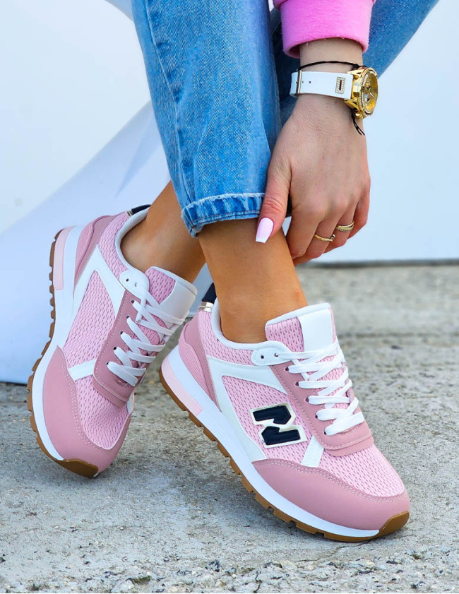 Biało-Różowe Buty Sportowe Damskie Niu Bee Street Biało-Różowe Buty Sportowe Damskie Niu Bee Street