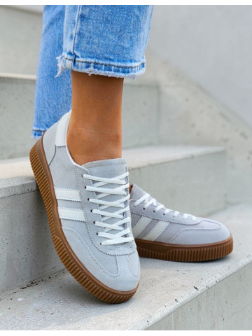 Skóra Naturalna Lekkie Trampki Półbuty Sportowe Lavi Szare