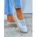 Srebrne Baleriny Mokasyny Ażurowe Mięciutkie Bonney Srebrne Baleriny Mokasyny Ażurowe Mięciutkie Bonney