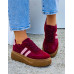 Bordowe Buty Sportowe Na Platformie She Go