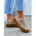 Beżowe Buty Sportowe Na Platformie She Go