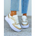 Białe Buty Sportowe Sneakersy Na Platformie Gold