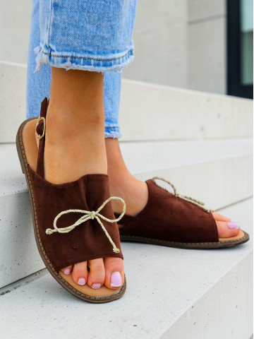 Wygodne Sandały Damskie Leticia Comfort Czekoladowe Wygodne Sandały Damskie Leticia Comfort Czekoladowe