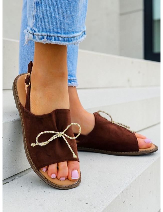 Wygodne Sandały Damskie Leticia Comfort Czekoladowe