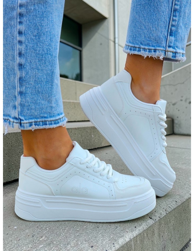 Białe Buty Sportowe Na Platformie ALQ
