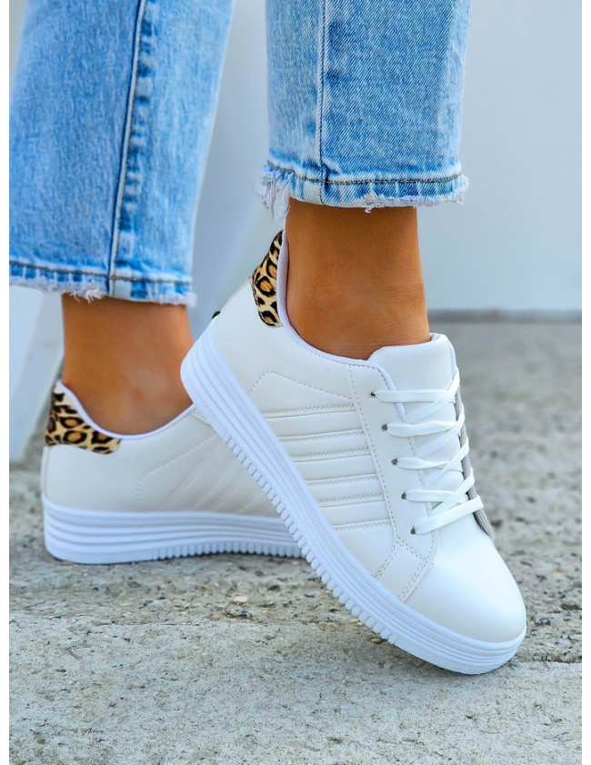 Białe Buty Sportowe Damskie Na Koturnie Wild