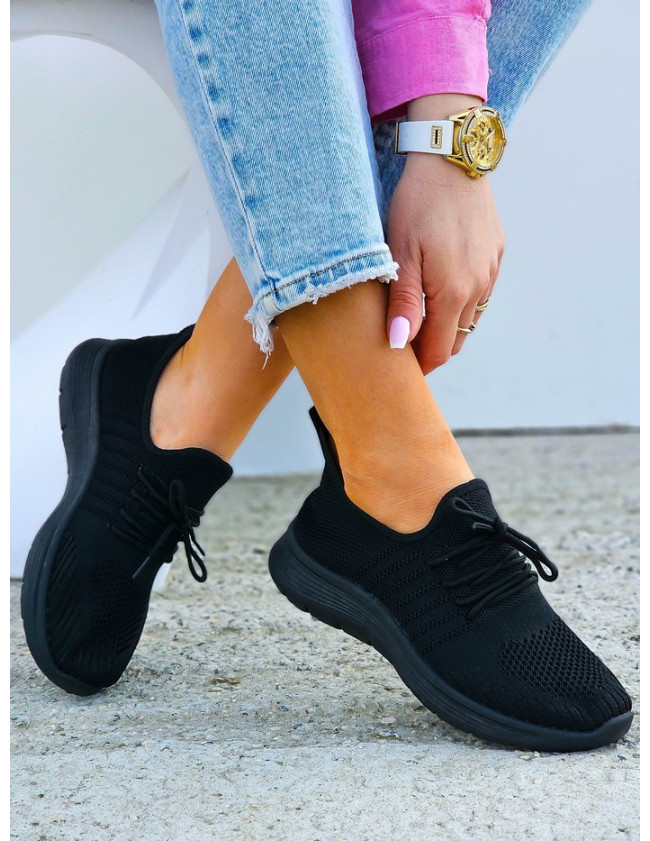 Lekkie Czarne Buty Sportowe Damskie Soft 