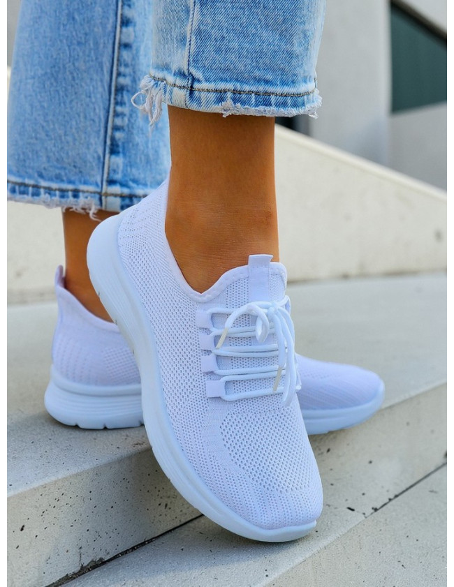 Lekkie Białe Buty Sportowe Damskie Soft 