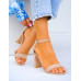 Beżowe Eleganckie Sandały Na Słupku Saline